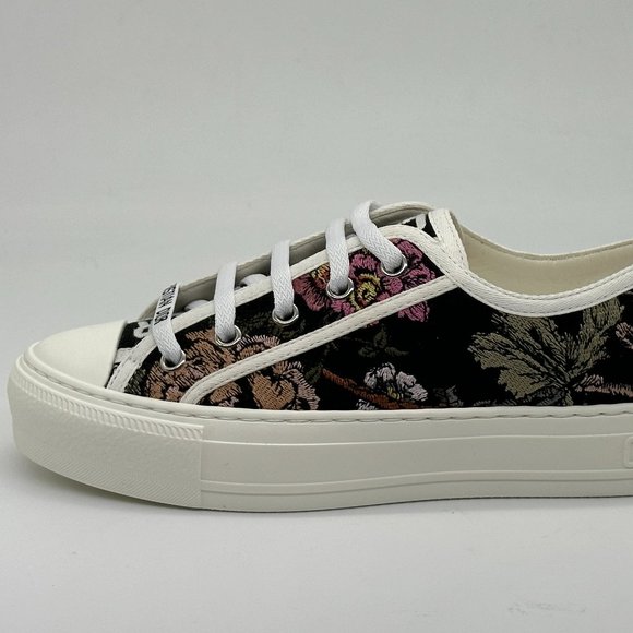 DIOR WALK'N Jardin Botaniqu Cotton Flat Lace Up Low Top Sneakers Shoes - Picture 2 of 16
